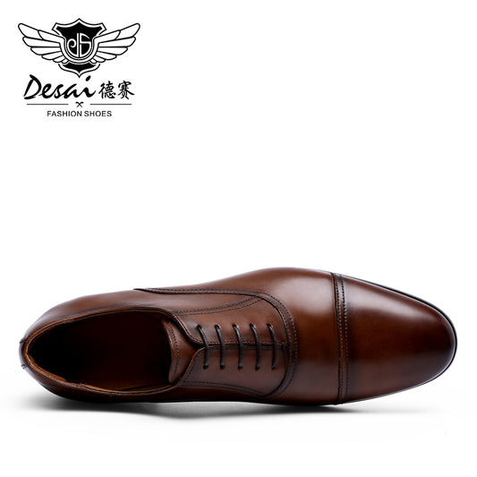 Desai Classic Oxford Dress Shoes Mens Formal Business Lace-up Full Grain Leather Shoes for Men DS201607