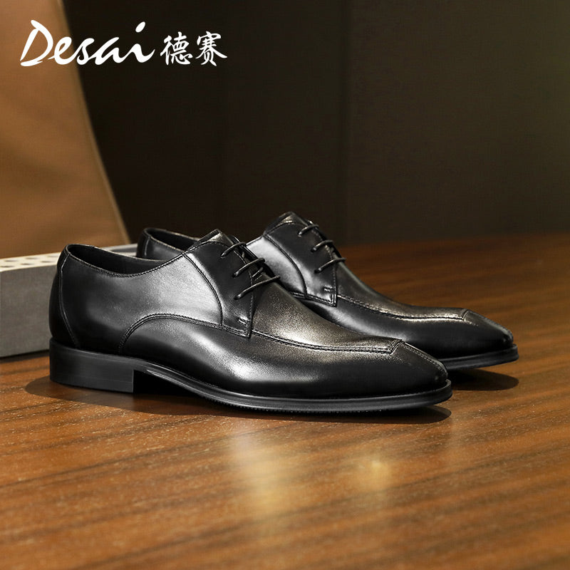 Desai leather shoes men's business formal Derby shoes summer new thick soles increase shoes leather breathable casual leather shoes DS6023