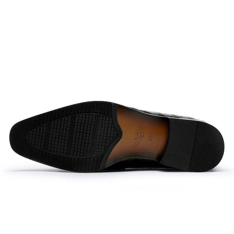 Desai spring and summer leather loafers low-top business casual pattern men's shoes alligator design real cowhide leather DS9236