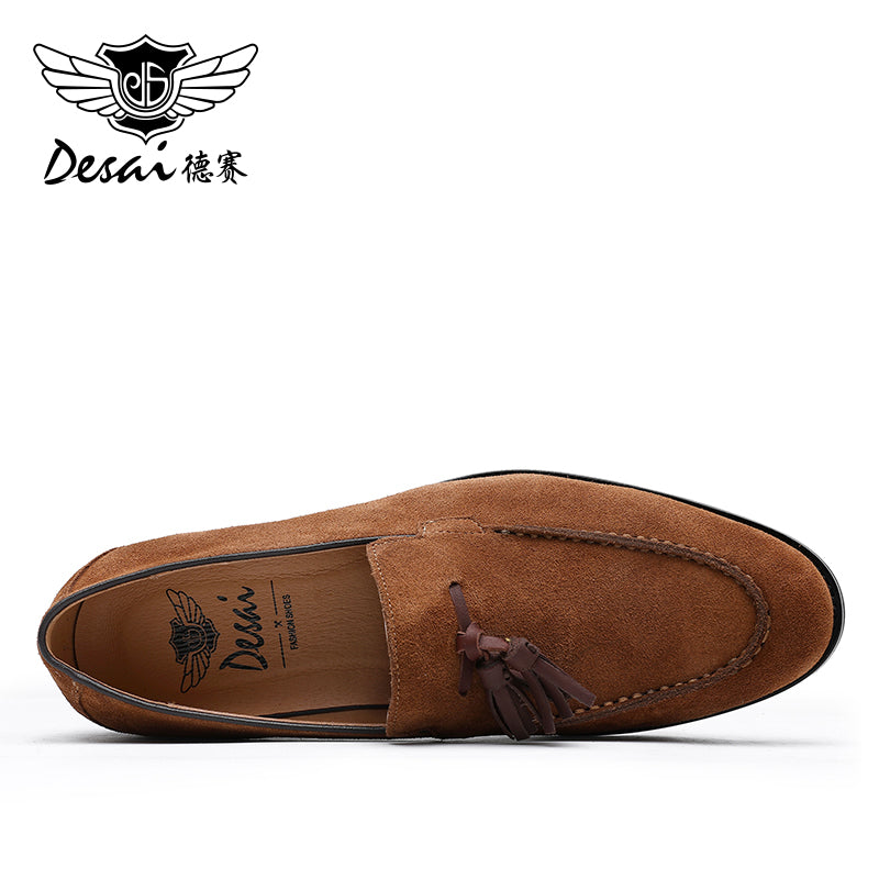 Desai Loafers Shoes For Men Fringe Easy Wear Genuine Leather Casual Male Loafers Shoes Fashion Luxury DS890207