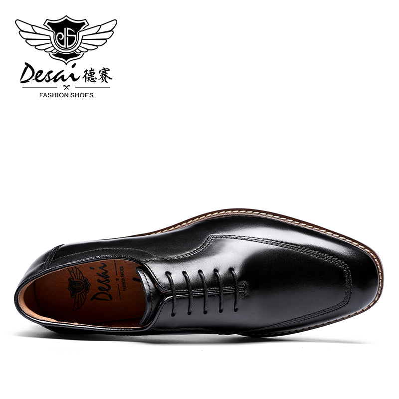DESAI Men's Business Dress Casual Shoes Soft Genuine Leather Fashion Mens Comfortable Oxford DS6906