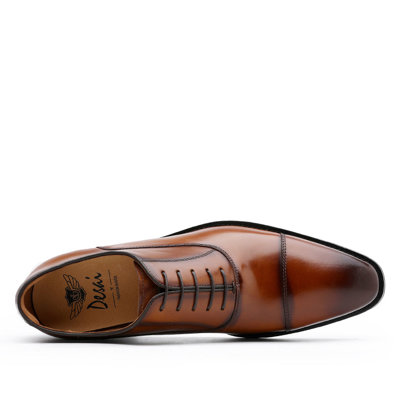 Desai Formal Dress Triple Joint Oxfords Office Genuine Leather Wedding Lace Up Spring For Men DS8988