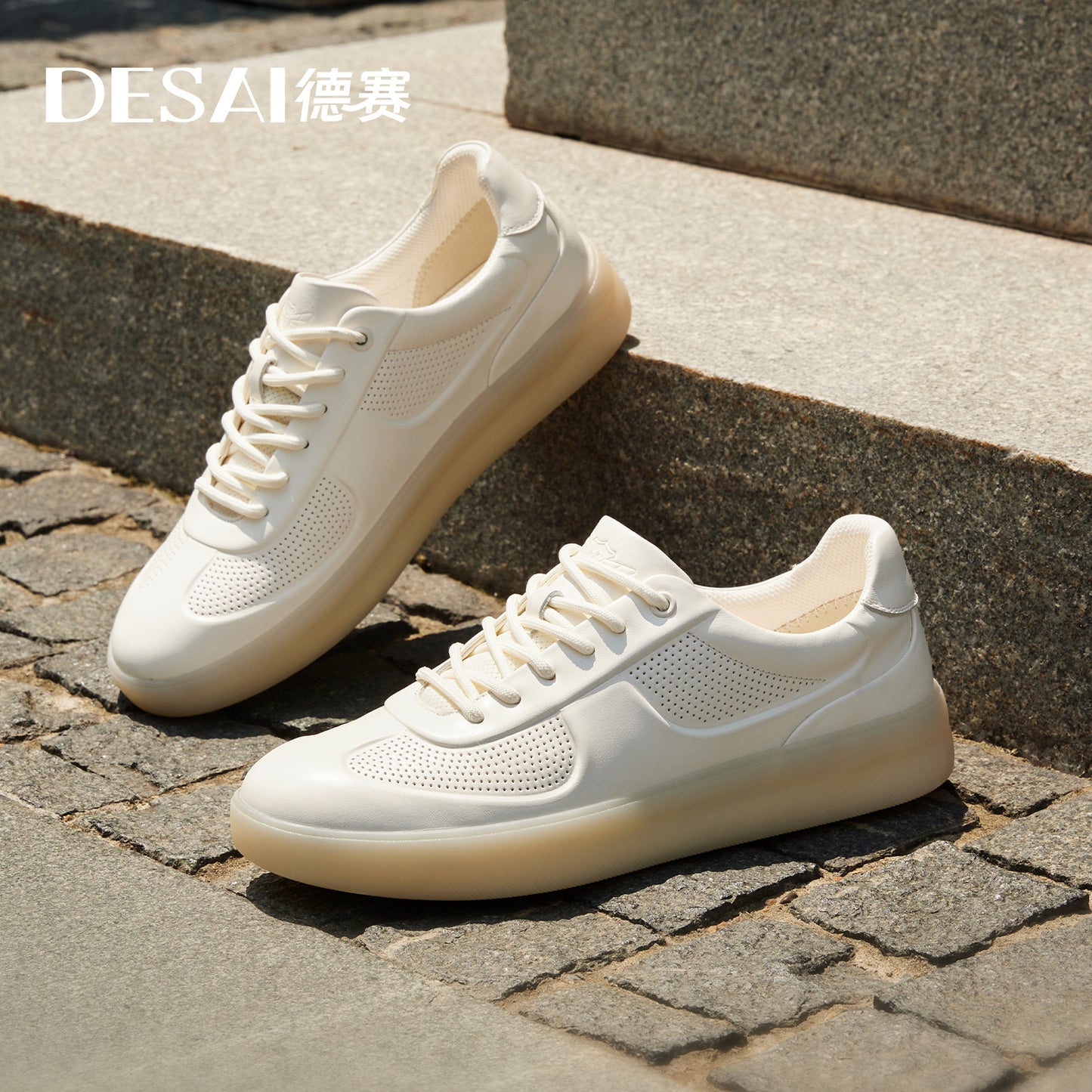 Desai Men's sneakers, Cool and Breathable in summer, Genuine Leather, German Training Shoes,Versatile Casual Shoes, Thick Soles, High Height Shoes DS3073