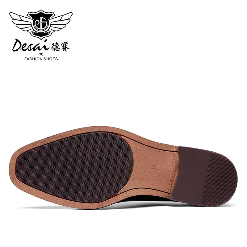 DESAI Men's Business Dress Casual Shoes Soft Genuine Leather Fashion Mens Comfortable Oxford DS6906