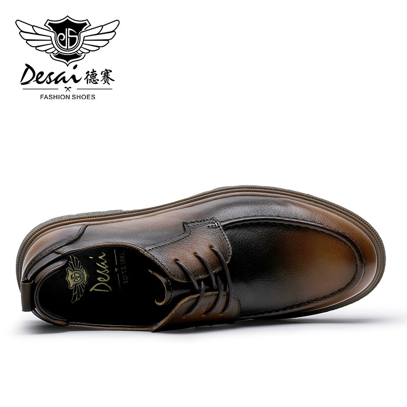 Desai leather shoes for men Business casual leather shoes leather breathable autumn new Derby shoes soft soled shoes for men DS6307