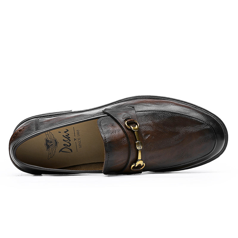 Desai Men Shoes Loafers spring and summer leather shoes one step on dress shoes DS1003
