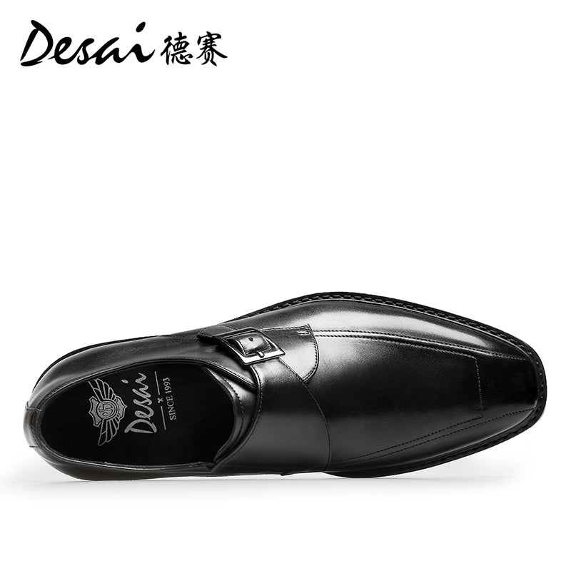 Desai Men's Business dress shoes Retro Polish Munk Shoes Leather Derby Shoes Heightening shoes Casual shoes DS6020
