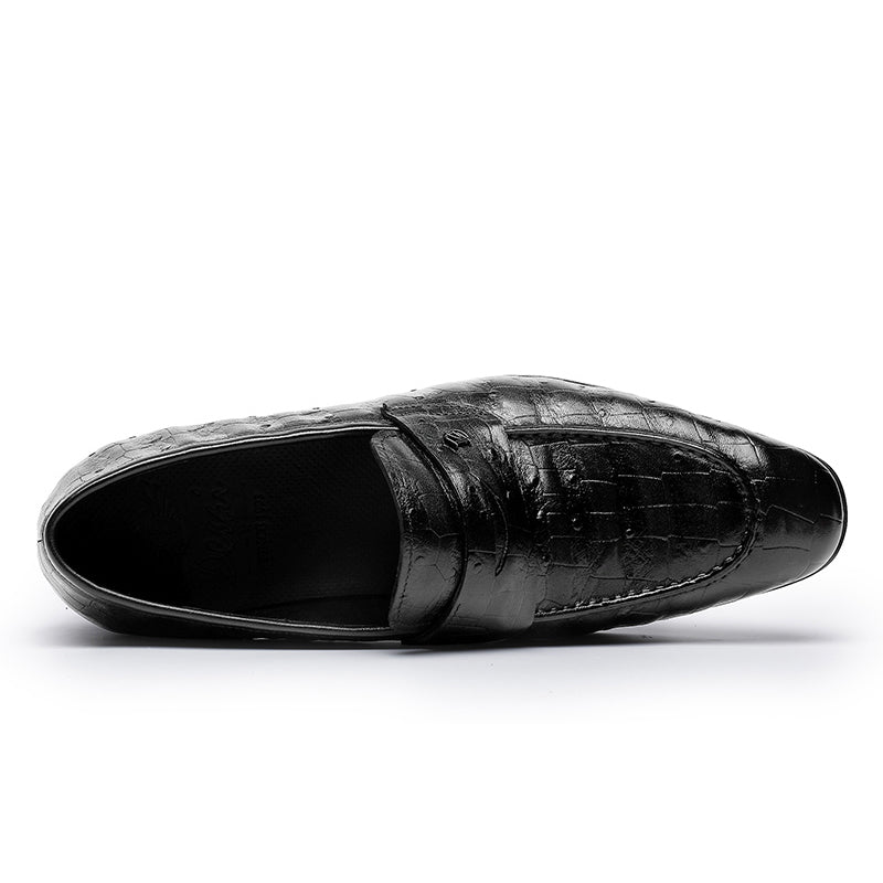 Desai spring and summer leather loafers low-top business casual pattern men's shoes alligator design real cowhide leather DS9236
