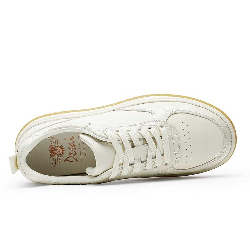 Desai Shoes For Men Fashion versatile casual sneakers Real cowhide leather comfort men New Alligator Design DS33122