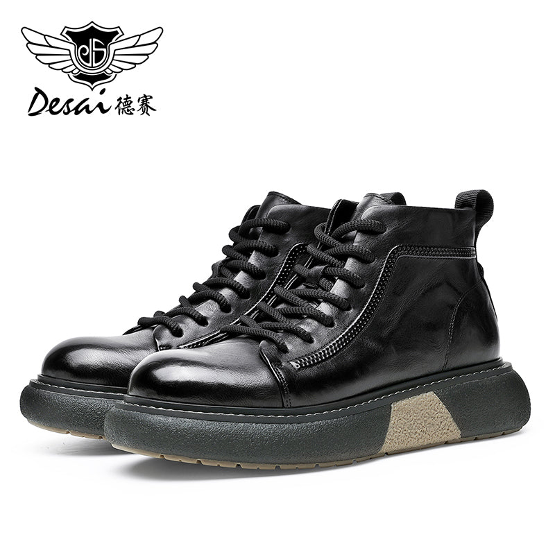 Desai leather Martin boots men's new British autumn and winter retro men's tall work boots DS6316H