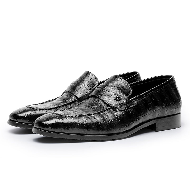 Desai spring and summer leather loafers low-top business casual pattern men's shoes alligator design real cowhide leather DS9236