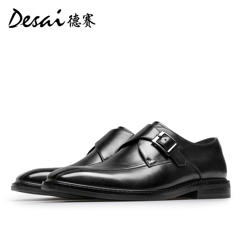 Desai Men's Business dress shoes Retro Polish Munk Shoes Leather Derby Shoes Heightening shoes Casual shoes DS6020