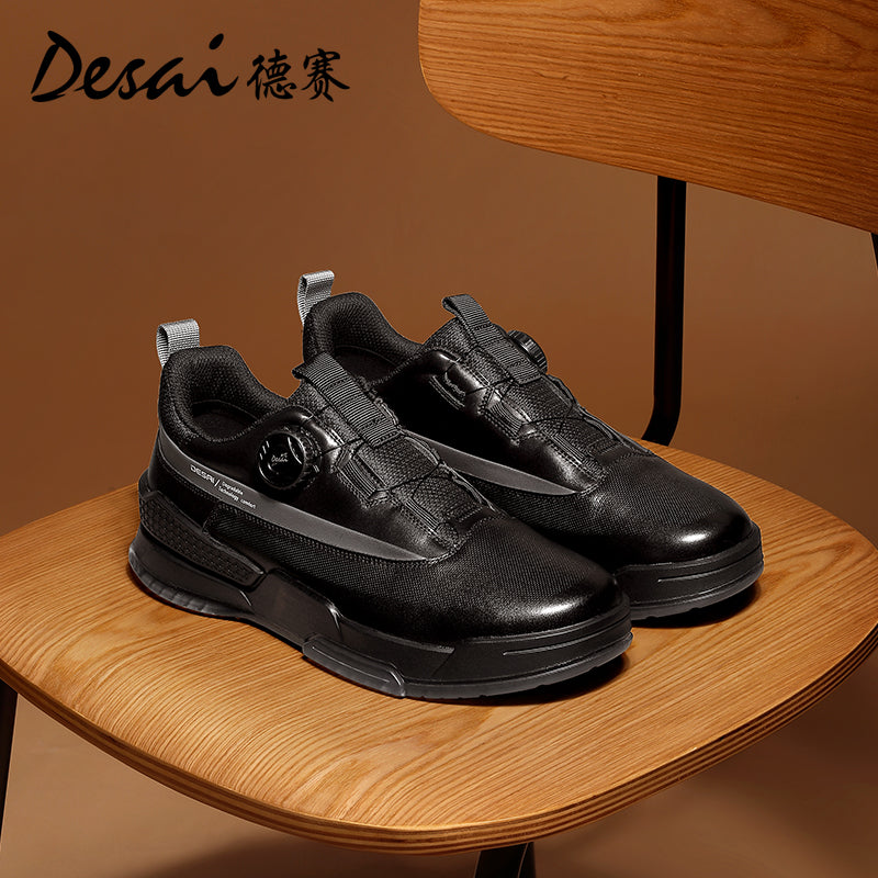 Desai Sports Shoes for Men, Breathable, Lightweight, Shock-absorbing, Wear-resistant Running Shoes, Soft Soles, Comfortable Leather, Outdoor Hiking and Leisure sneakers DS33173