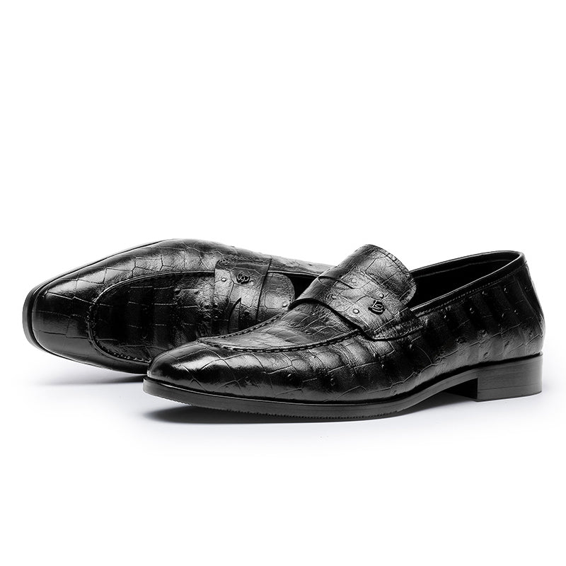 Desai spring and summer leather loafers low-top business casual pattern men's shoes alligator design real cowhide leather DS9236