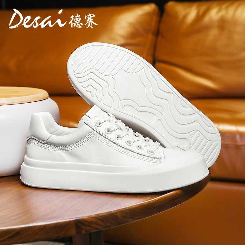 Desai Men's Shoes 2024 Summer New Thin Breathable Flat Board Shoes Sports and Casual Canvas sneakers Little White Shoes for Men DS3071