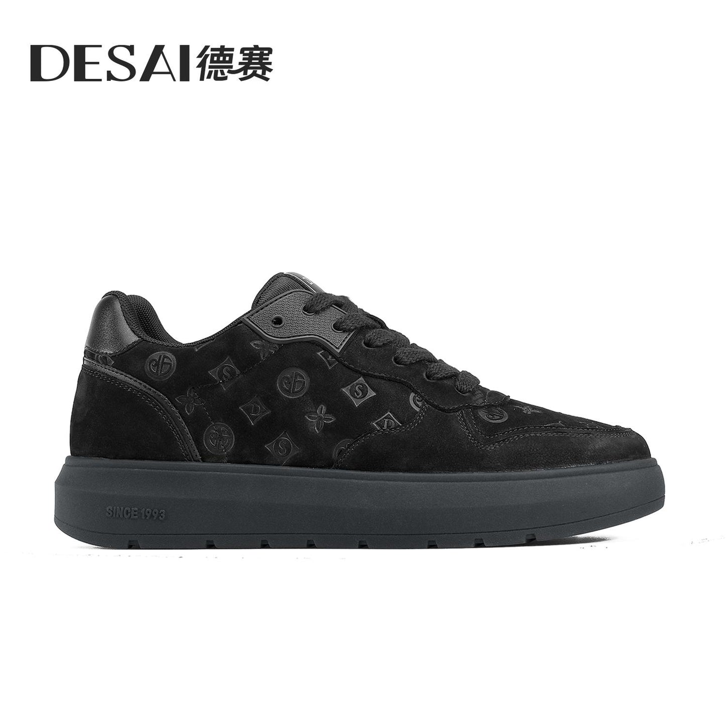 Desai Casual Skate Shoes Made from Genuine Cowhide fleece warm with Retro Design Lace Up Closure Versatile and Stylish winter shoes DS35136/M