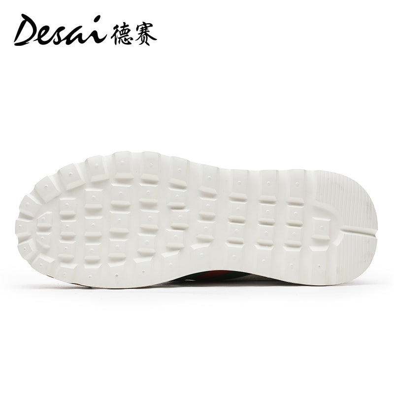 Desai Men's Casual Shoes Men's Leather Perforated Summer Breathable sneakers Men's Board Shoes Versatile Thick Soled Shoes DS3053