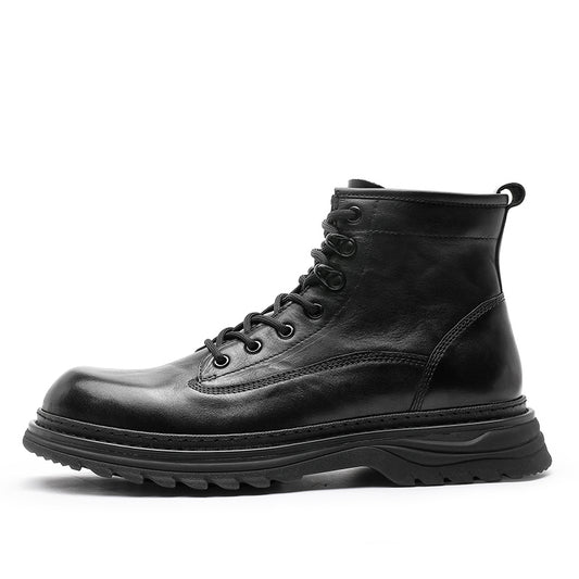 DESAI Shoes For Men Leather Shoes Genuine Leather Soft Bottom boots low-heeled men's Chelsea boots fashion beautiful Elastic Leather Shoes Over-the-Knee DS05309