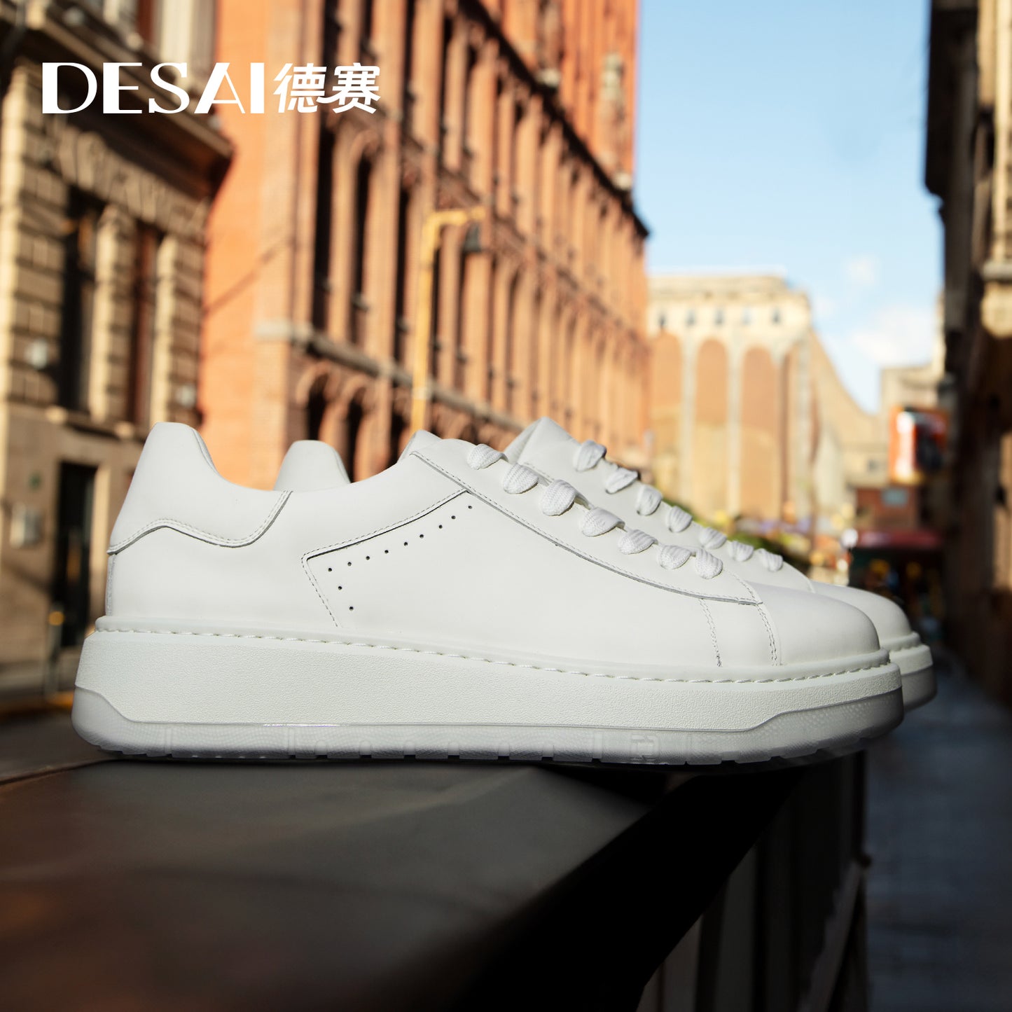 Desai Men's sneakers autumn thick soled men's shoes leather men's casual board shoes DS3083