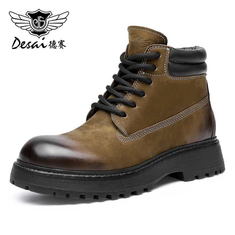 Desai Martin boots men's autumn and winter British outdoor motorcycle boots platform elevating work boots soft leather high top leather boots DS6320H