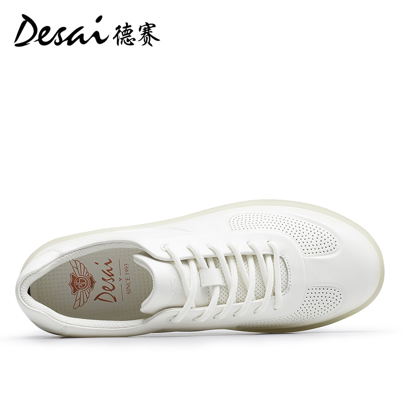 Desai Men's sneakers, Cool and Breathable in summer, Genuine Leather, German Training Shoes,Versatile Casual Shoes, Thick Soles, High Height Shoes DS3073