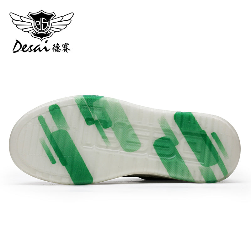 Desai Thick Sole Men's shoes , Small White Shoes , Round Toe Tie Up Color Blocking Casual Board sneakers, Increased Breathability, Versatile Sports Shoes DS3005