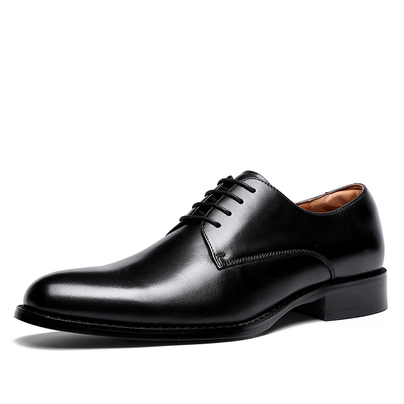 DESAI New Men's Genuine Leather Shoes Business Dress Elegant Gentleman Shoes Simple British Style Wedding Shoes Black DS216