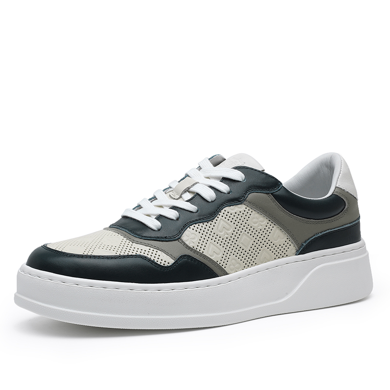 Desai Men's Casual Thick Soles Board Shoes Anti Slip Wear-Resistant Sports Running Shoes Men's Leather Breathable and Comfortable Sneakers DS02783
