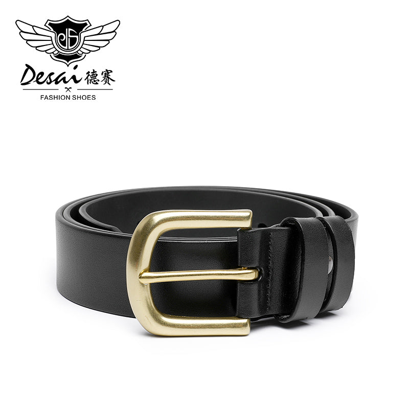 DSPD -Reversible Belt for Men, Real Cowhide Leather Jeans Belt Black & Brown, Adjustable Trim to Fit 120cm