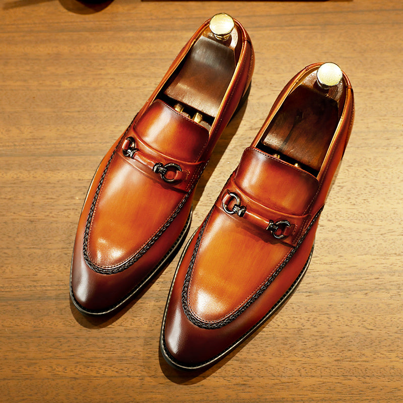 Desai spring and summer loafers low-top business casual pattern men's shoes DS891705