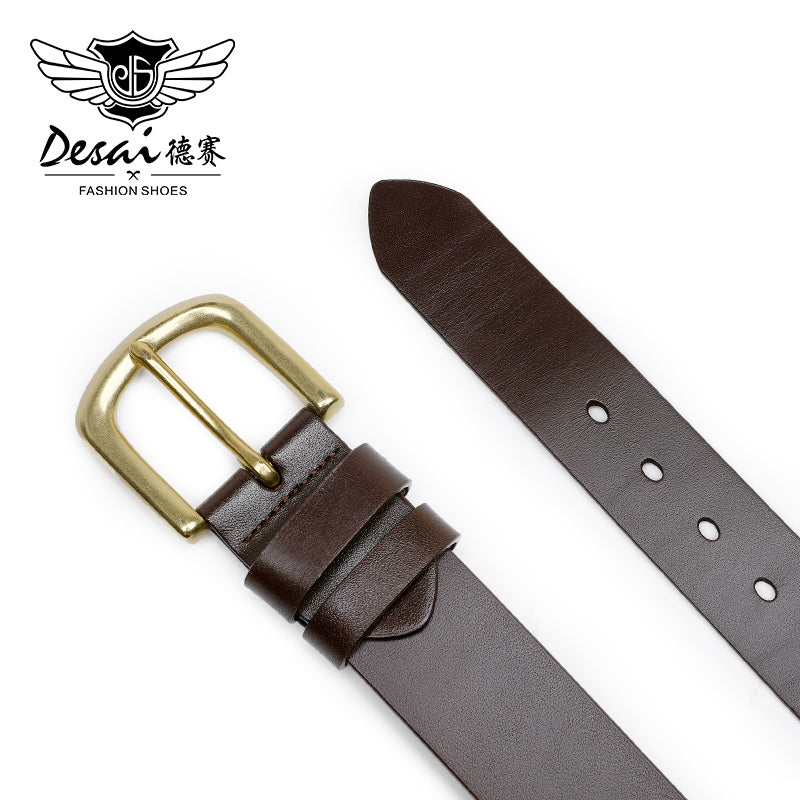 DSPD -Reversible Belt for Men, Real Cowhide Leather Jeans Belt Black & Brown, Adjustable Trim to Fit 120cm