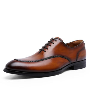 Desai Men's Dress shoes -Real leather Business Elegant Gentleman Shoes Simple British Style Wedding Shoes DS891702