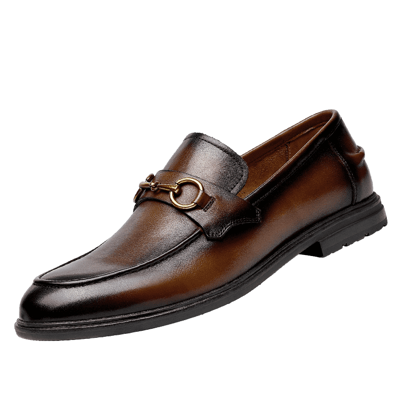 Desai Men Shoes Loafers spring and summer leather shoes one step on dress shoes DS1002