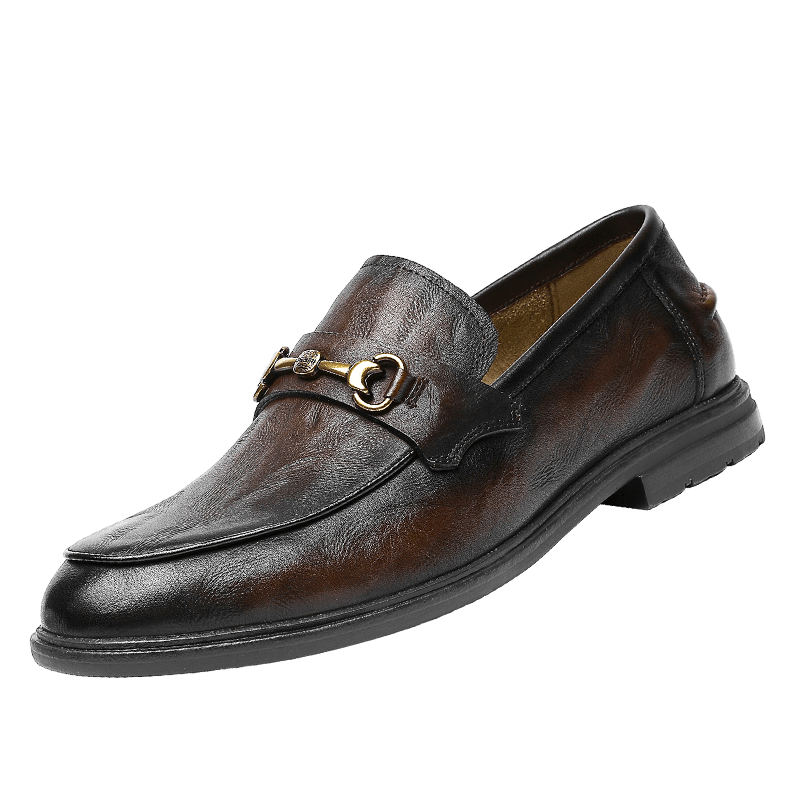 Desai Men Shoes Loafers spring and summer leather shoes one step on dress shoes DS1003