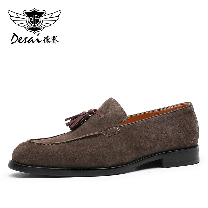 DESAI  Loafers Shoes For Men Fringe Easy Wear Genuine Leather Casual Male Loafers Shoes Fashion Luxury DS890207