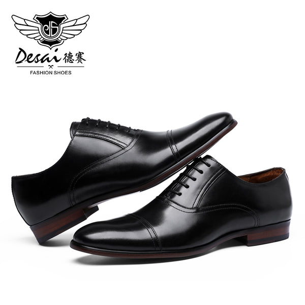 Desai Classic Oxford Dress Shoes Mens Formal Business Lace-up Full Grain Leather Shoes for Men OS201607