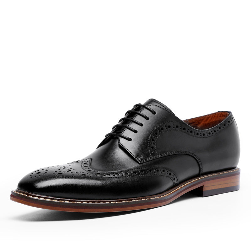 Desai Shoes For Men Business leather Carved British Shoes Formal Wear  Handmade Derby Shoes brogues and wingtips DS6737