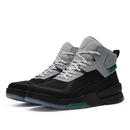 DESAI Thick Sole Casual Men's Shoes Comfortable Breathable High Top Shoes for Men DS2352H