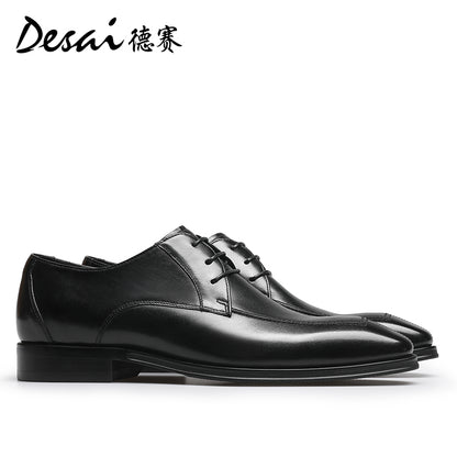 Desai leather shoes men's business formal Derby shoes summer new thick soles increase shoes leather breathable casual leather shoes DS6023