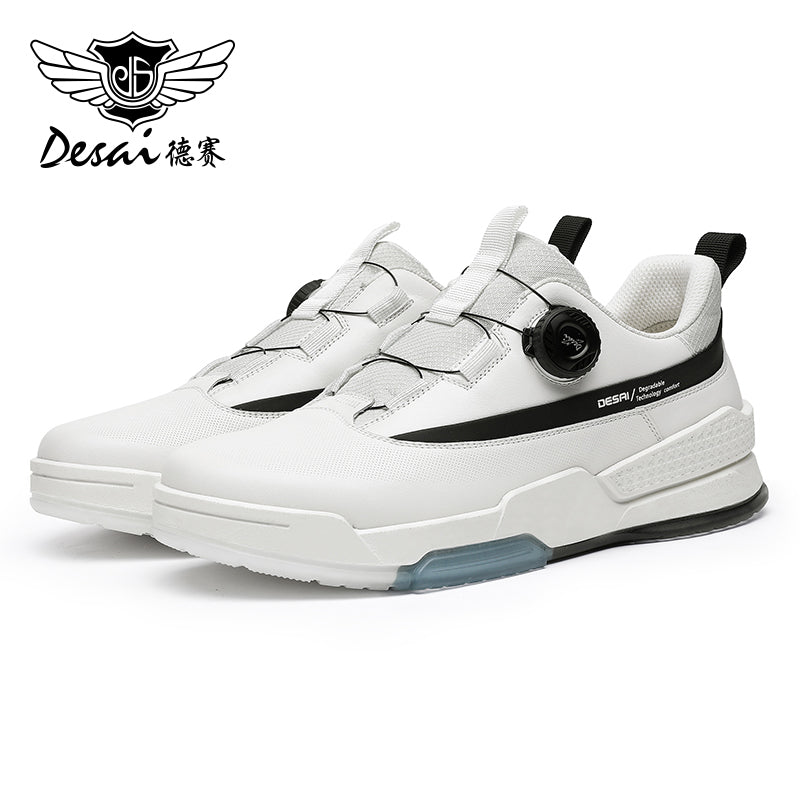 Desai Sports Shoes for Men, Breathable, Lightweight, Shock-absorbing, Wear-resistant Running Shoes, Soft Soles, Comfortable Leather, Outdoor Hiking and Leisure Shoes DS33173