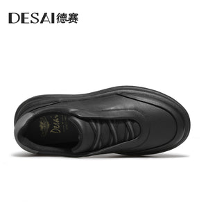 Desai shoes men's casual shoes autumn slip-on lightweight all-match breathable sneakers men's leather small white shoes DS30113