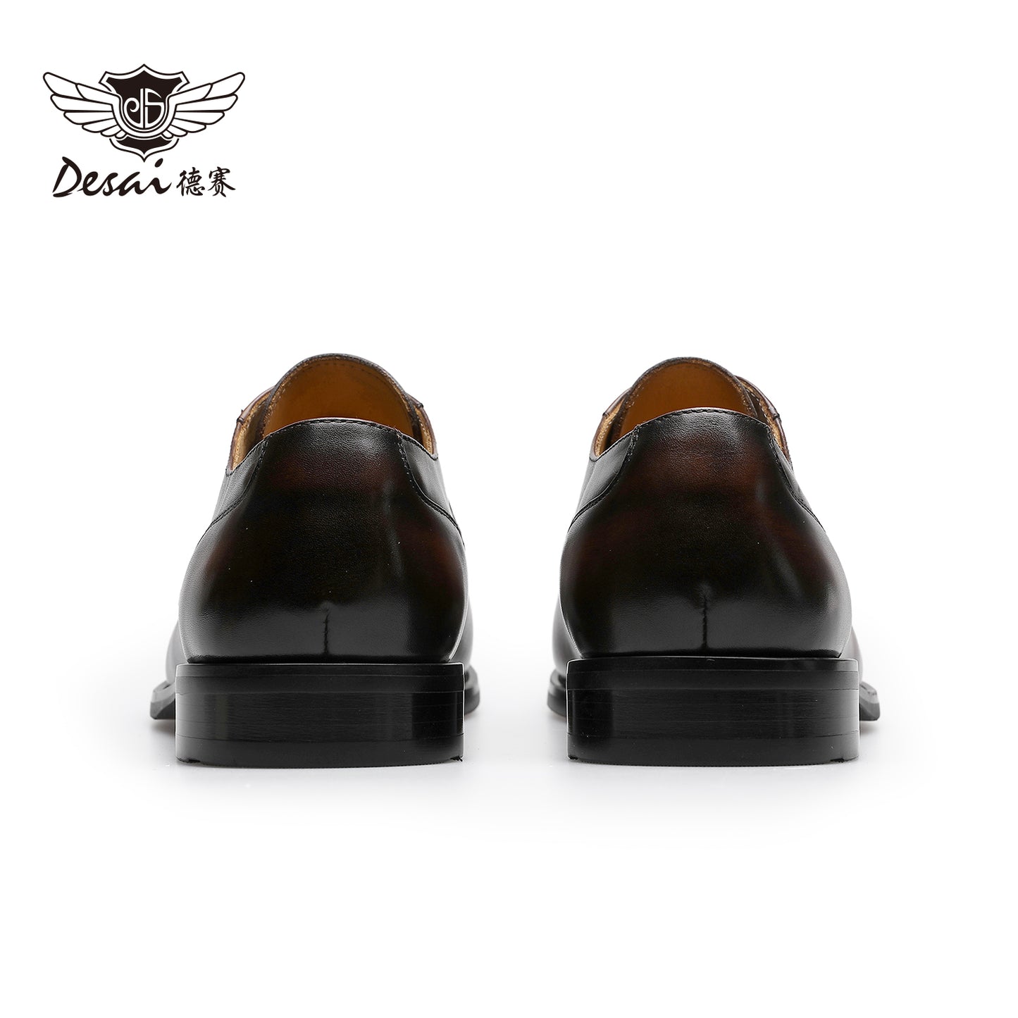 Desai [High luxury South African calf] British business dress Derby shoes men's leather polishing manual leather shoes men DS6038