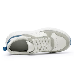 Desai Casual Shoes Thick Bottom Leather Sneaker Laces Up Summer Breathable DS3350