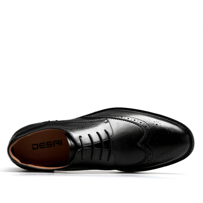 Desai Business Dress men's shoes English carved Derby shoes simple fine leather leather and wing tips OS6031