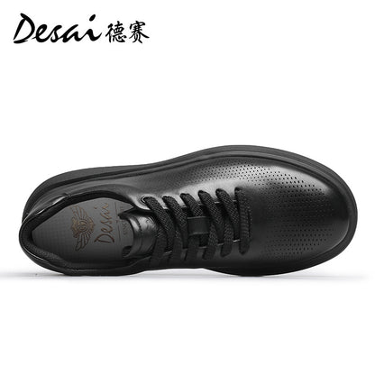 Desai Men's sneakers 2024 Summer Breathable Little White Shoes Men's Genuine Leather Lightweight Sports Shoes Thin Men's Casual Shoes DS3072