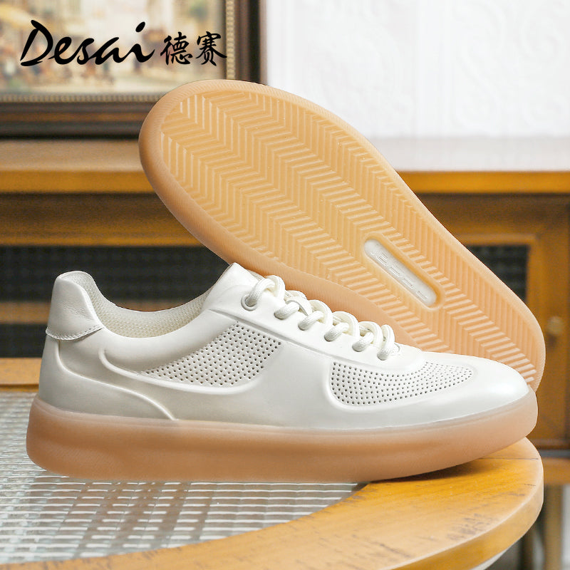 Desai Men's Shoes, Cool and Breathable in summer, Genuine Leather, German Training Shoes,Versatile Casual Shoes, Thick Soles, High Height Shoes DS3073