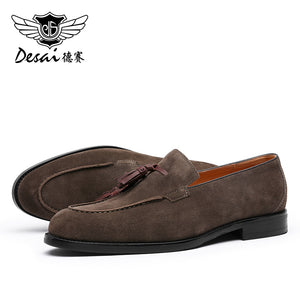 DESAI  Loafers Shoes For Men Fringe Easy Wear Genuine Leather Casual Male Loafers Shoes Fashion Luxury DS890207