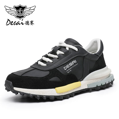 Desai Men's Shoes New Outdoor Sports Shoes Versatile Low Top Casual Shoes Thick Sole Shock Absorbing Lightweight sneakers Breathable Running Shoes for Men DS33162