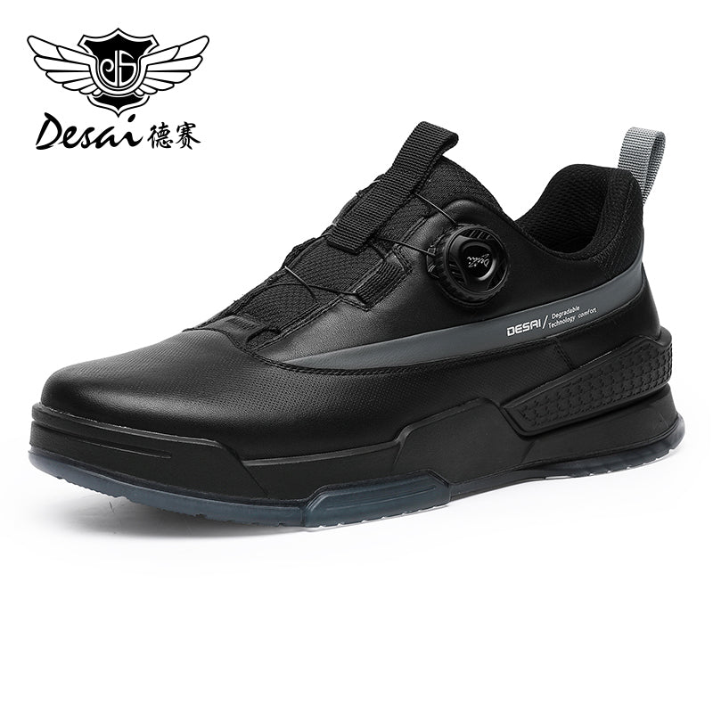 Desai Sports Shoes for Men, Breathable, Lightweight, Shock-absorbing, Wear-resistant Running Shoes, Soft Soles, Comfortable Leather, Outdoor Hiking and Leisure Shoes DS33173