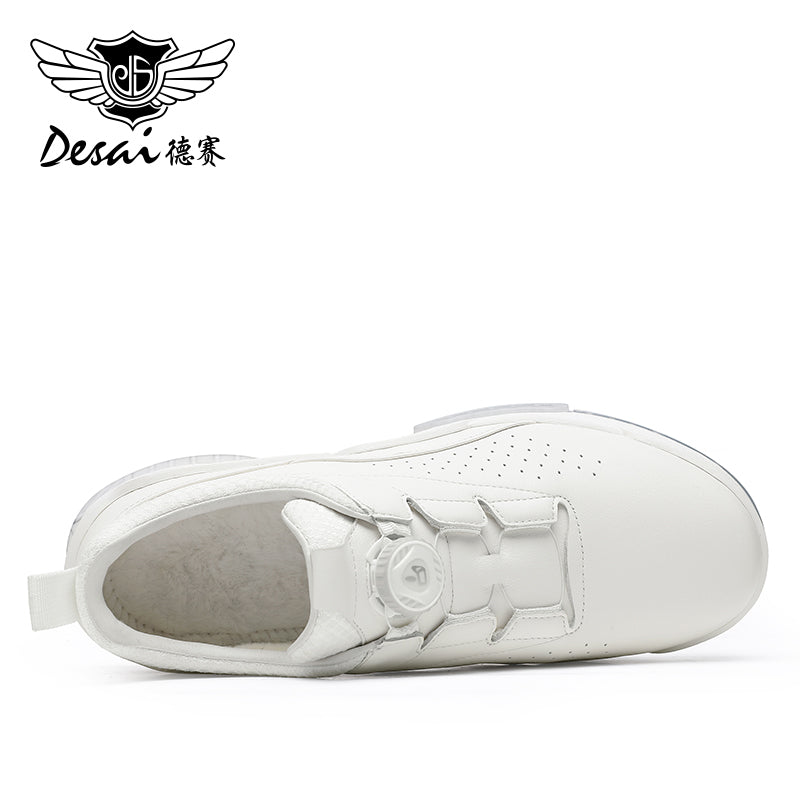 Desai Casual Board Shoes, Men's Thick Soles, Anti Slip And Wear-Resistant Sports Running Shoes, Men's Leather Breathable and Comfortable Small White Shoes DS33131